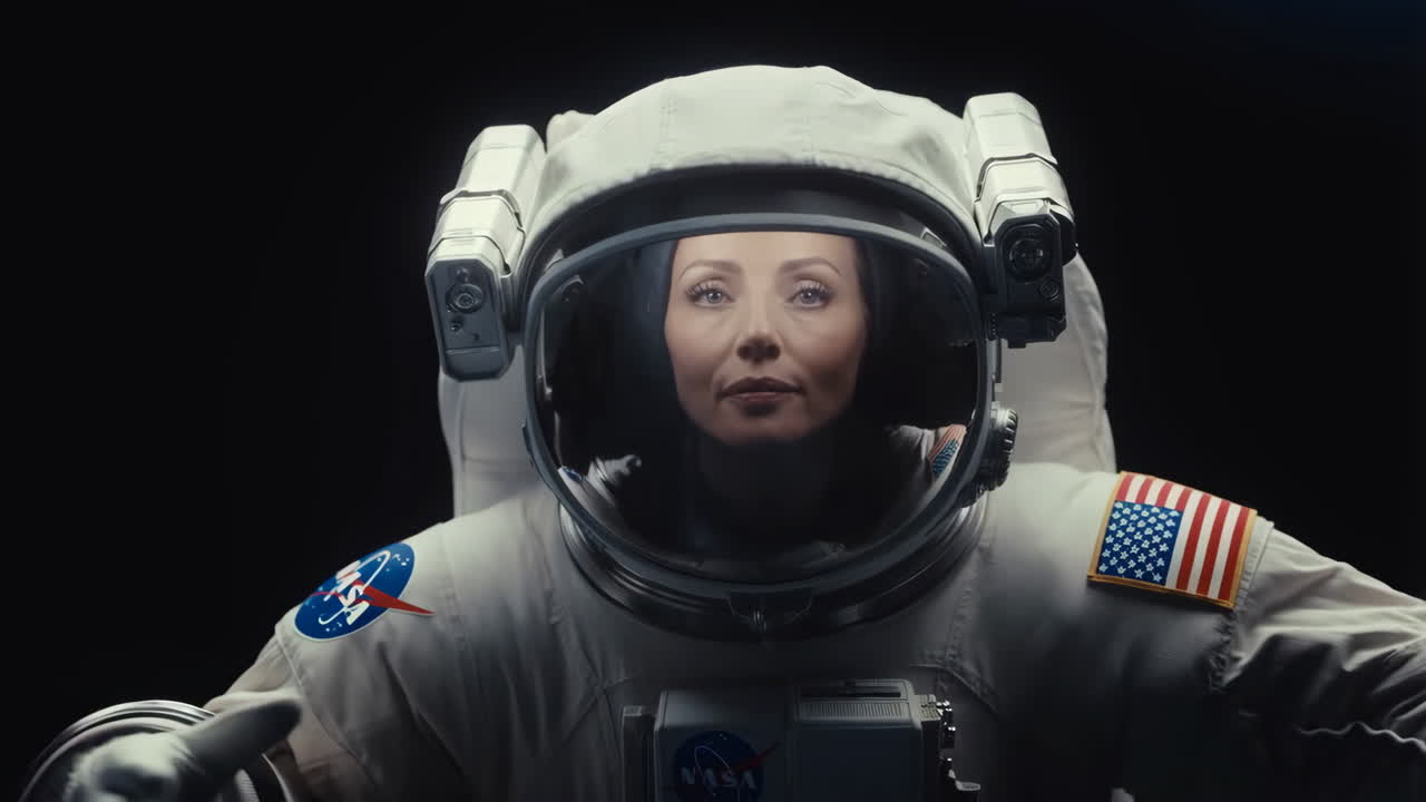 Female Astronaut in Space Suit