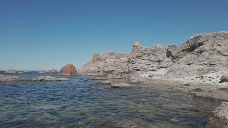 rauks at gotland in sunny day. pan left