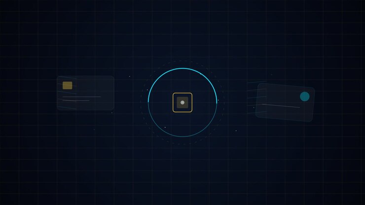 Digital Interface Animation with Credit Card Icons