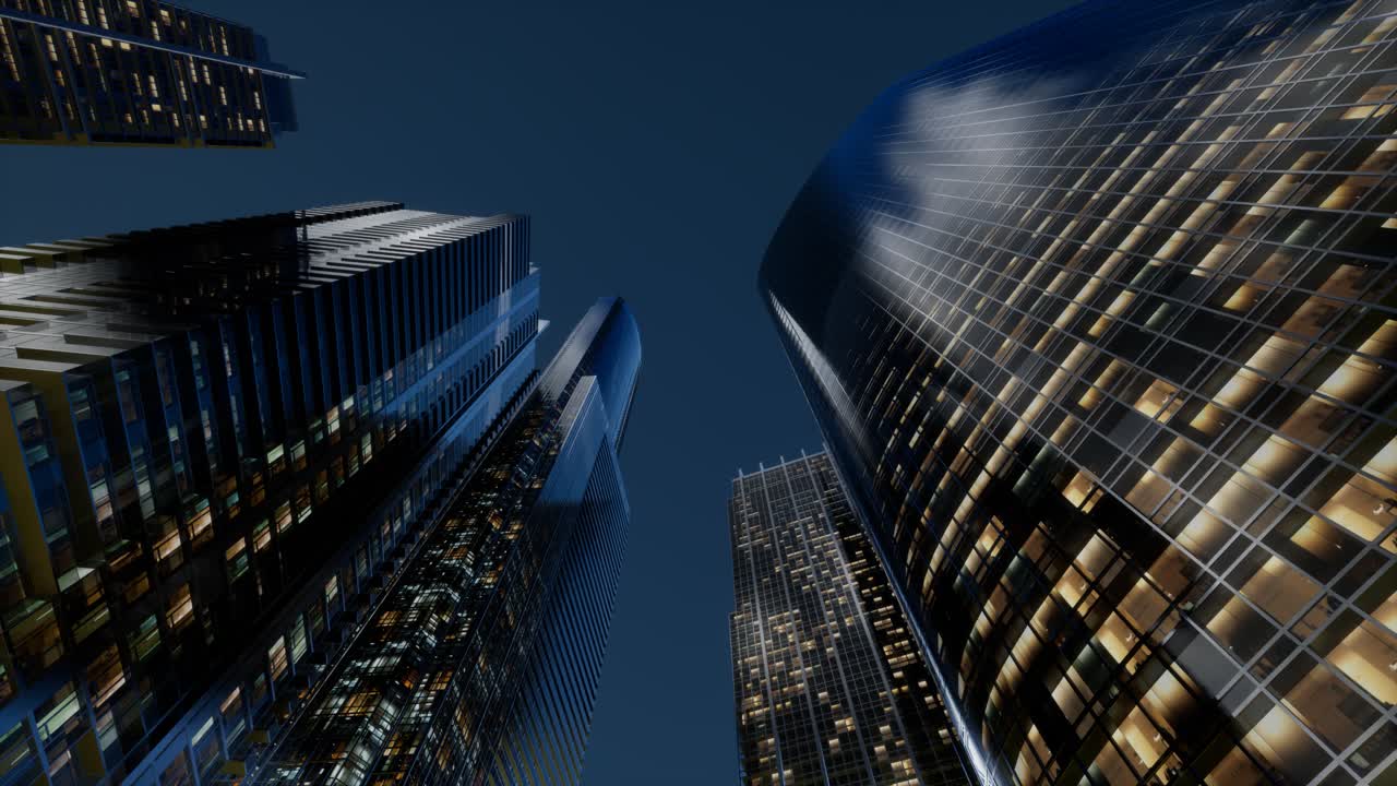 City Skyscrapers at Night