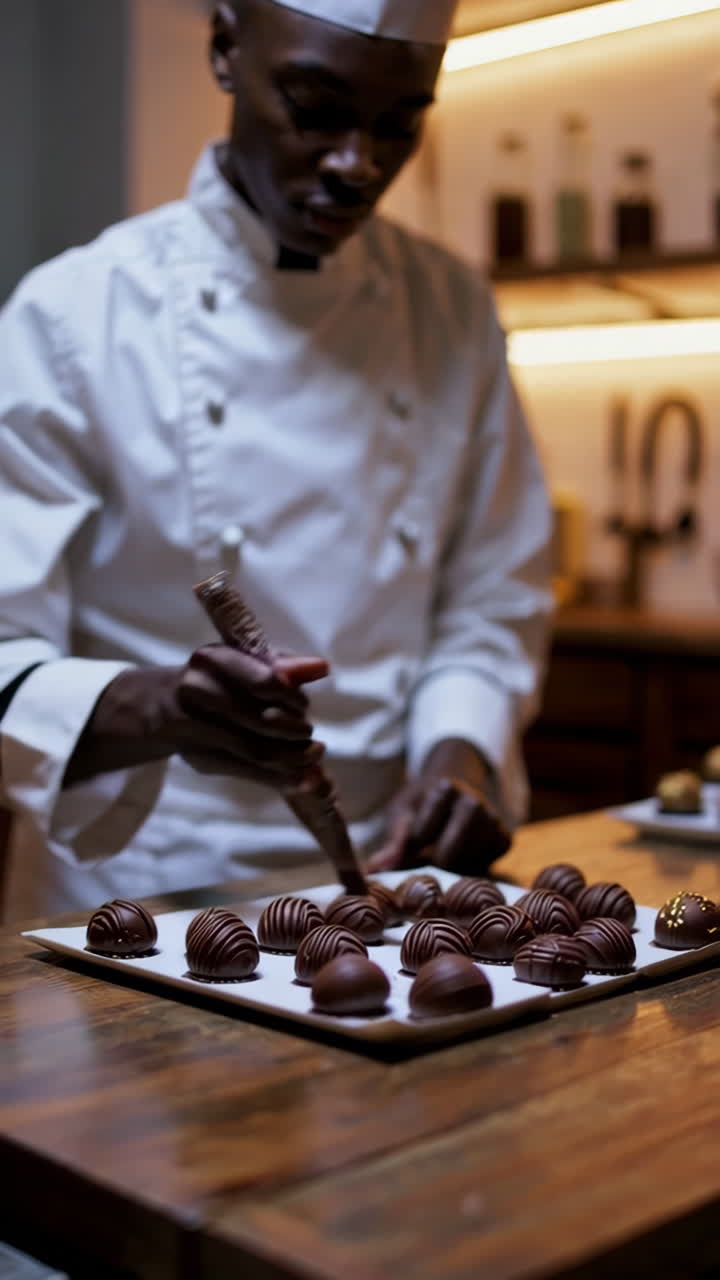 Chef preparing artisanal chocolates