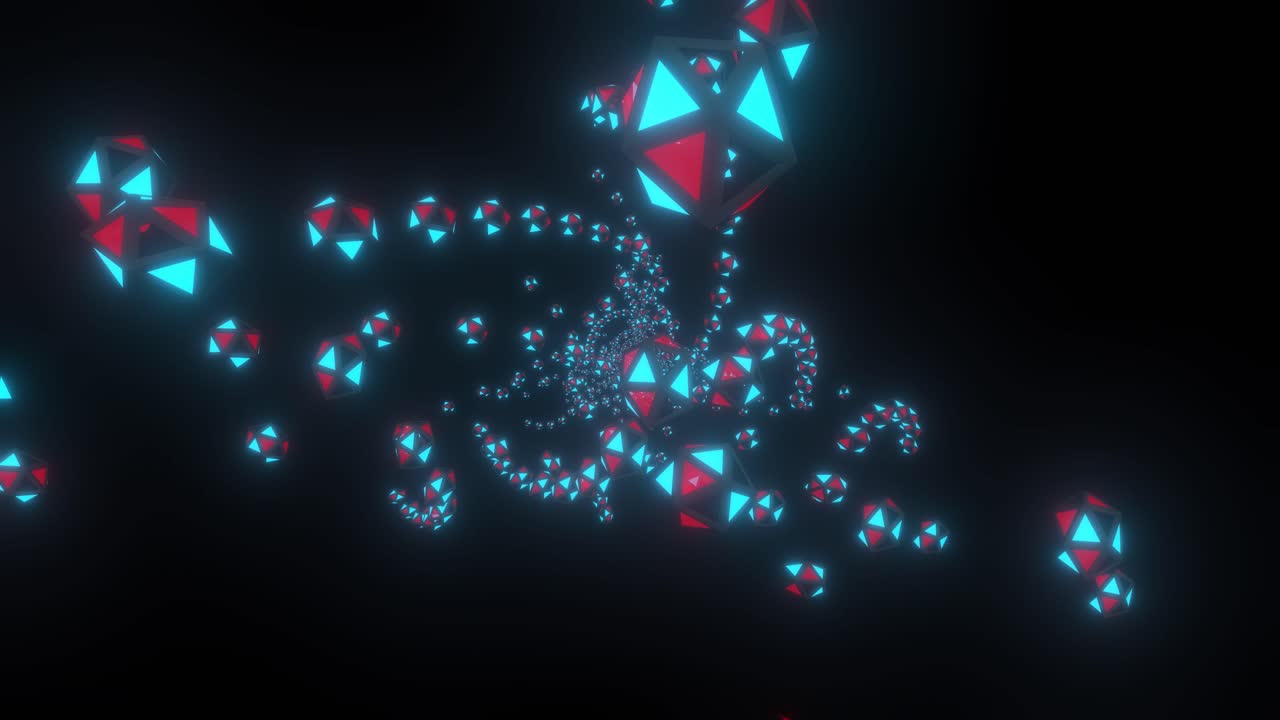 Abstract Glowing Geometric Spiral Tunnel