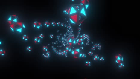 abstract glowing geometric spiral tunnel