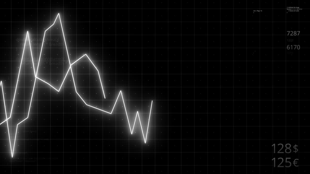 gráfico de datos financieros en un fondo de cuadrícula