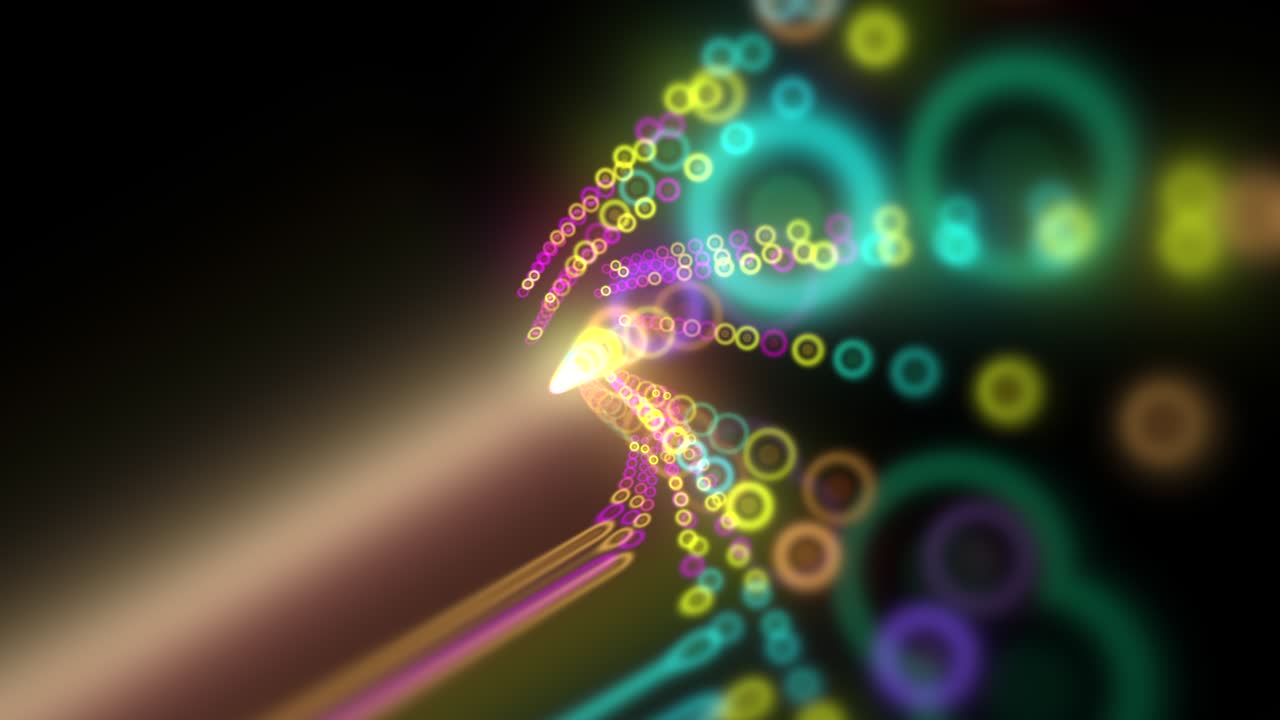 Neon colorful spiral dots