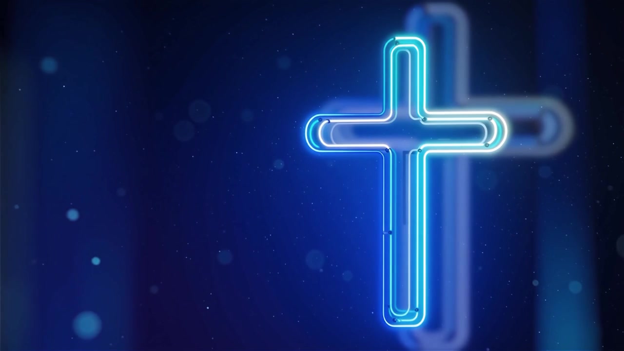 Croce Cristiana Luce Celestiale Sfondo per il Culto.