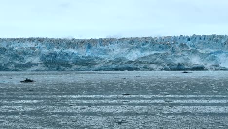 explore the serene beauty of hubbard glacier in glacier bay, alaska. the mesmerizing icy landscape reveals the majesty of nature, with icebergs floating in the calm waters.