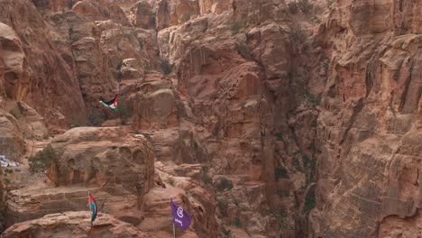 jordan flag flying in petra national park