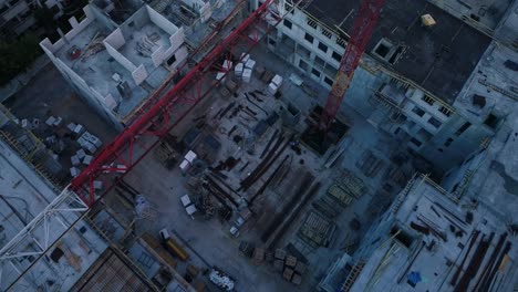 aerial vertical view of a housing estate under construction