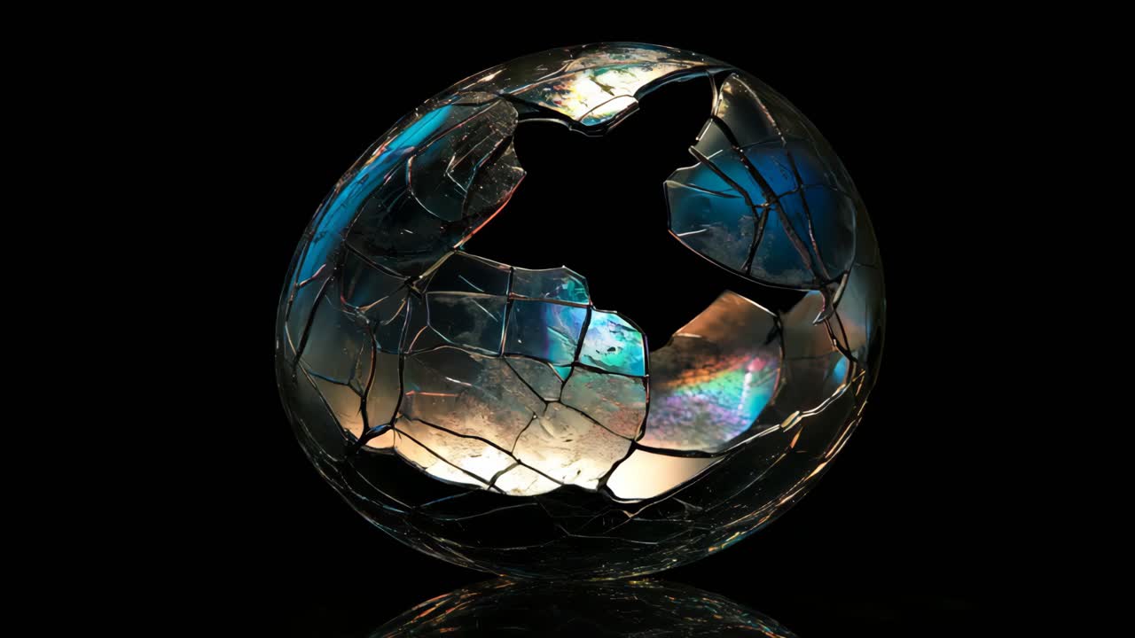 Abstract Glass Fragment Art