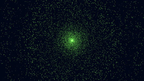 Leuchtendes-Grünes-Licht-Strahlt-Aus-Einem-Geheimnisvollen-Zentrum-Im-Dunkeln