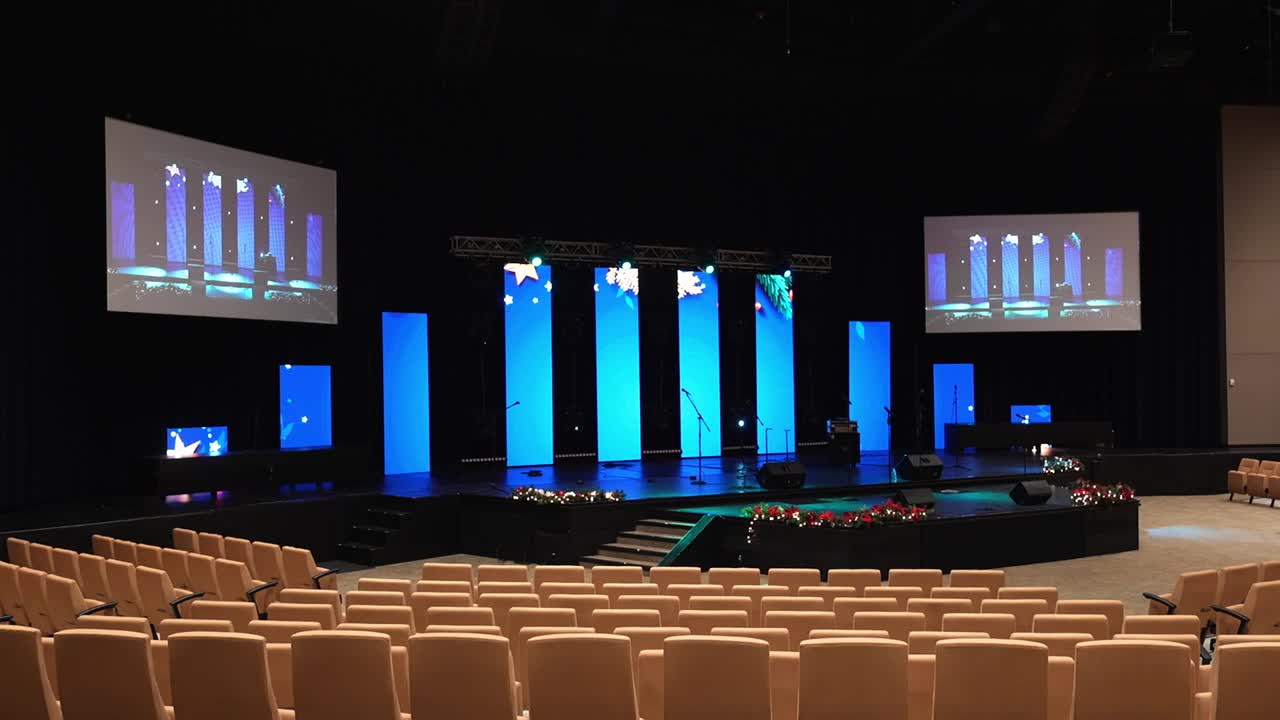 luces prueba de iluminación de escenario de lugar vacío