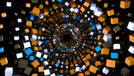 abstract colorful tunnel of cubes