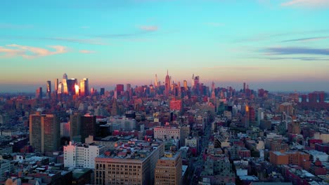 blue hour over manhattan, nyc sunset panorama, dramatic view