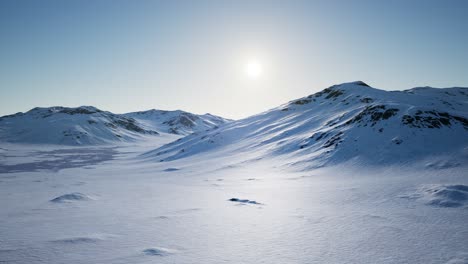 aerial landscape of snowy mountains and icy shores in antarctica