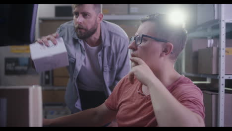 Two Colleagues Working in a Warehouse