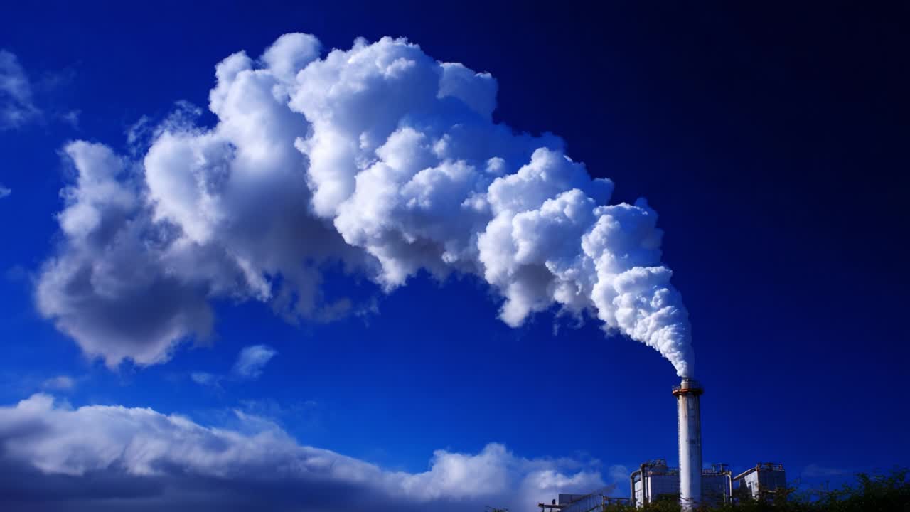 Factory emitting smoke into the atmosphere