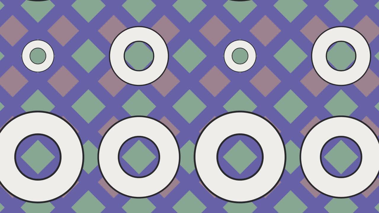 애니메이션 타일과 기하학적 요소를 가진 추상적인 배경, 평평한 디자인의 모션 그래픽 배경, 최소한의 동적 모자이크에서 추상적인 다채로운 모양