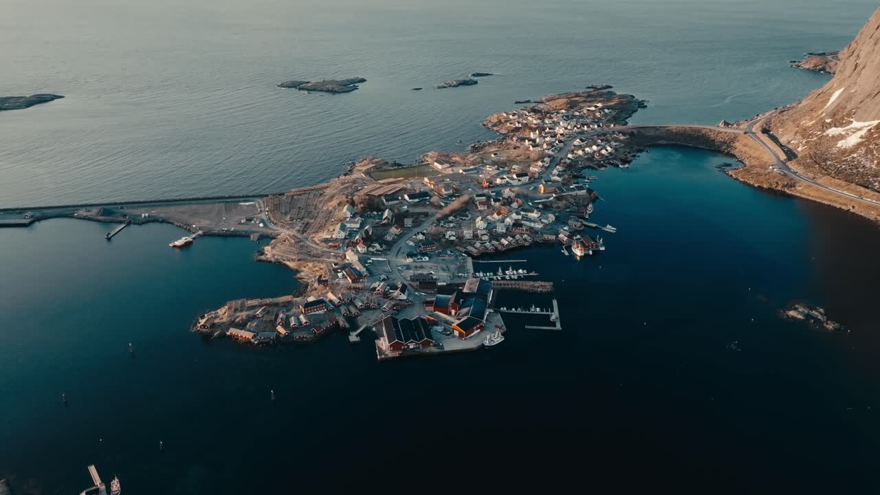 Reine Fishing Village In Lofoten Island By The Arctic Ocean In Nordland County, Norway