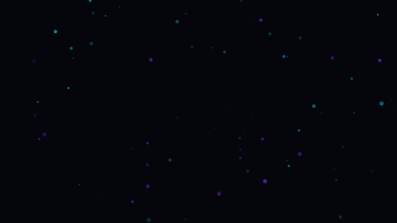 Abstract Motion Background with Floating Teal and Purple Particles