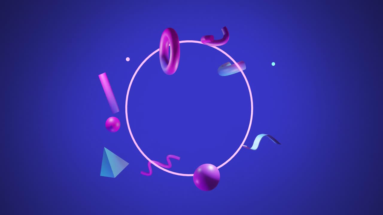 animación de formas 3d abstractas sobre un fondo azul