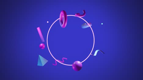 animación de formas 3d abstractas sobre un fondo azul