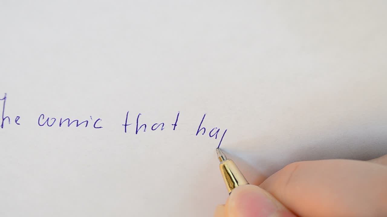 Letter calligraphy. The text on a leaf