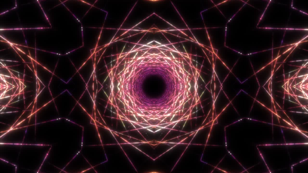 4k компьютеризированная графика движения футуристических высокотехнологичных сетчатых узоров беспрепятственной петли. фрактальная анимация калейдоскоп. психоделический дизайн движения. dj vj петли. трансформации. шаблон для дизайна.