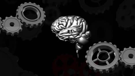 human brain and gears