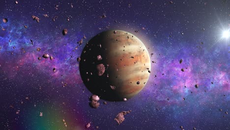 alien planet in a cosmic nebula