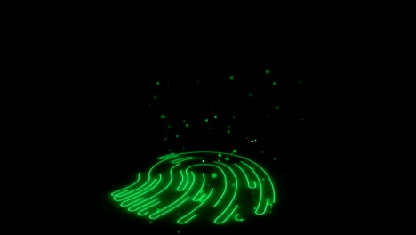 sistema de identificación por escaneo de huellas digitales. animación de escaneo y análisis de datos biométricos a partir de huellas dactilares. animación en bucle