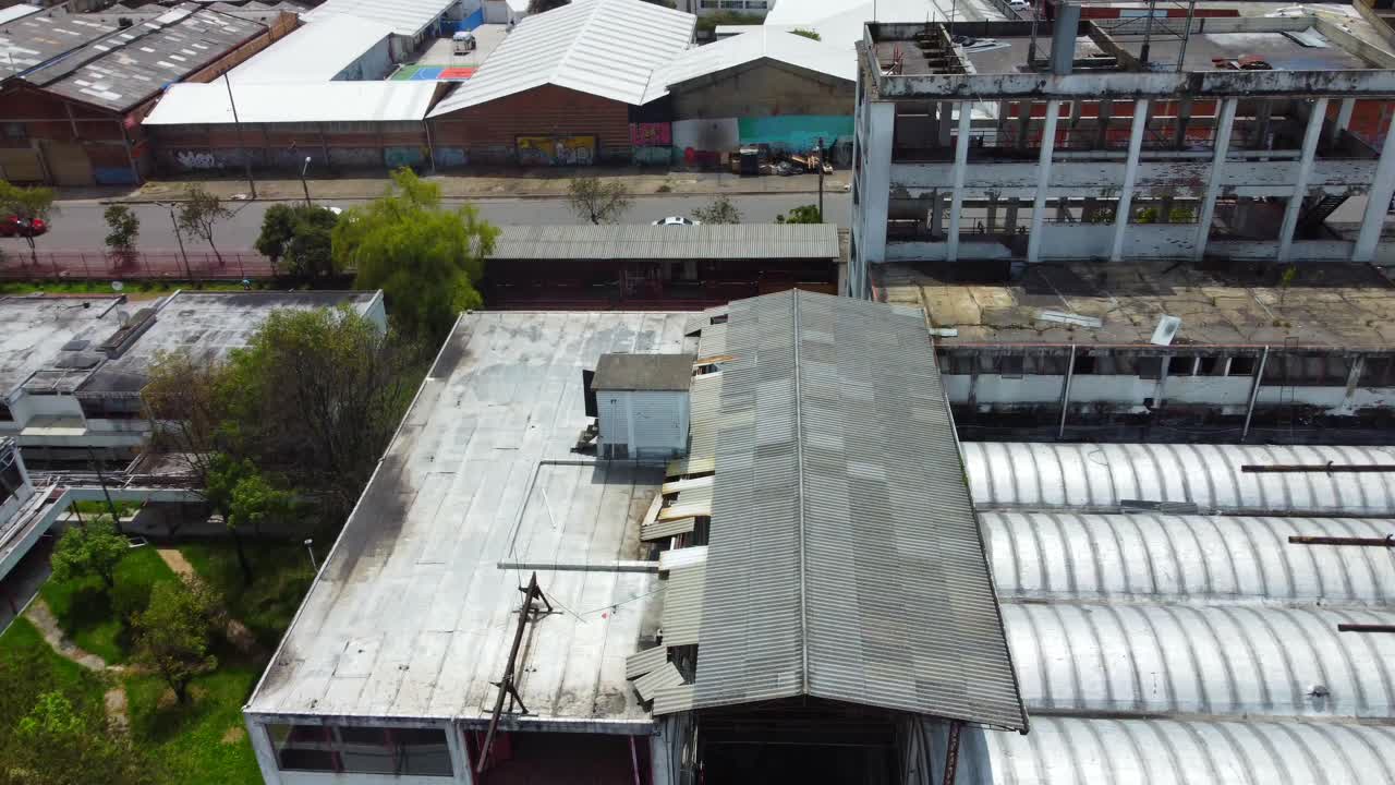 Aerial View of an Abandoned Industrial Area in a South American City
