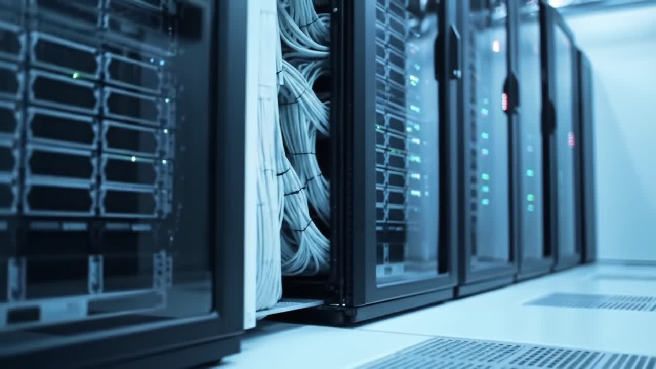 Exploring the Advanced Infrastructure of Modern Data Centers: An Insight into High-Performance Server Racks and Cabling Systems for Optimal Connectivity and Data Management