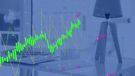 Animation-of-financial-data-processing-against-empty-office