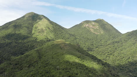 aerial view of rainforest tropical mountains, brazil, south america