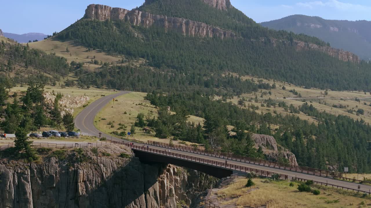 Scenic Bridge Over a Mountain Valley
