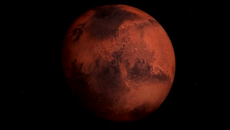 el planeta marte en órbita en 4k, en bucle, sistema solar, animación en 3d, alfa
