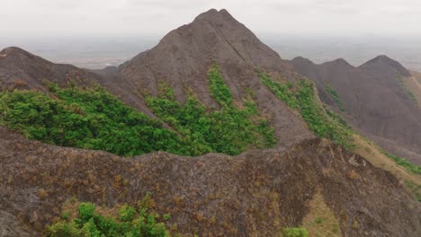 a flight over sharp hills in panama, los picachos