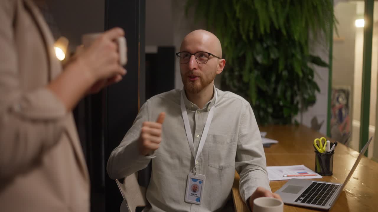 A business meeting in an office