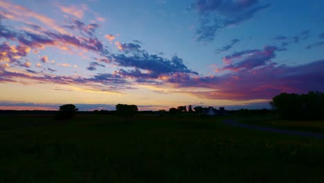 sunset timelapse demonstrating the various shifts in the color of the sky