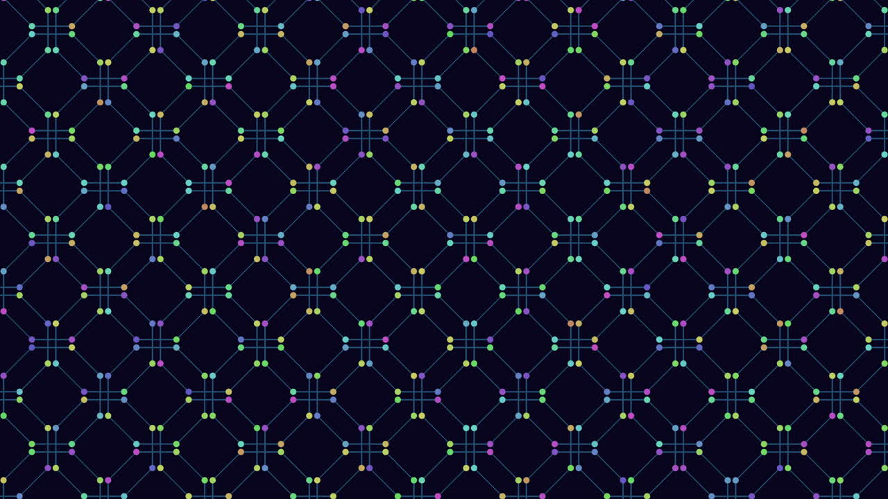 cuadrícula de círculo repetitivo vibrante en azul, verde y púrpura