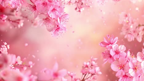 pink cherry blossoms in soft focus