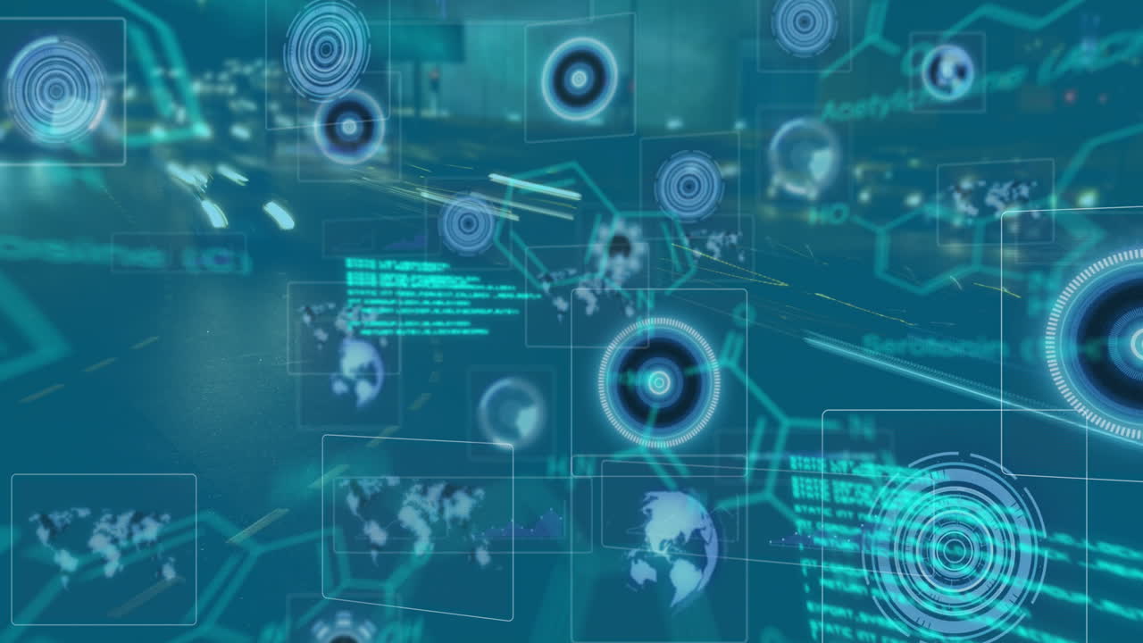 Animation of shapes and data processing over road