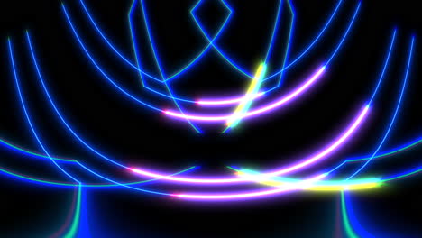 vibrant neon lines illuminate the darkness