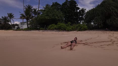 plus size model girl woman at beach enjoy soft sand confident body positivity swimwear