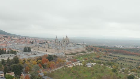 Aerial-footage-of-the-monastery-San-Lorenzo-de-El-Escorial-in-Spain