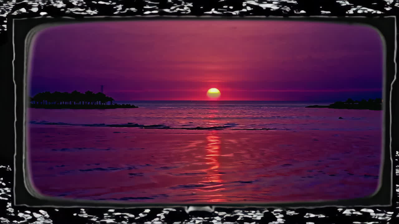 televisión vieja vistas al atardecer