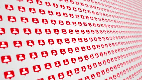 seguidores iconos de redes sociales patrón de fondo animado de cerca