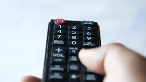 hand holding a tv remote control