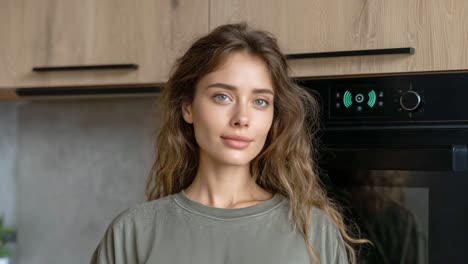 portrait of a woman in a kitchen